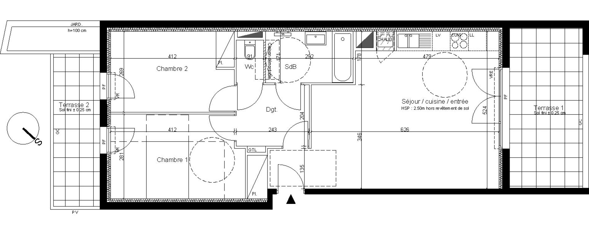 Appartement T3 de 67,48 m2 &agrave; Cenon Bas cenon - cours verdun - testaud