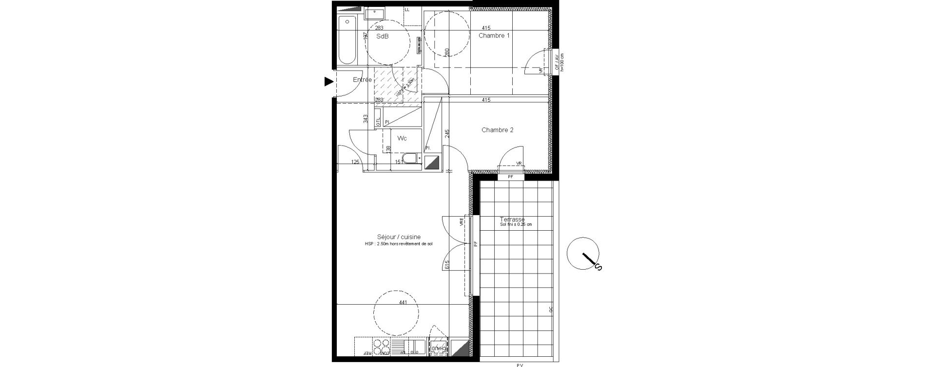 Appartement T3 de 62,70 m2 &agrave; Cenon Bas cenon - cours verdun - testaud