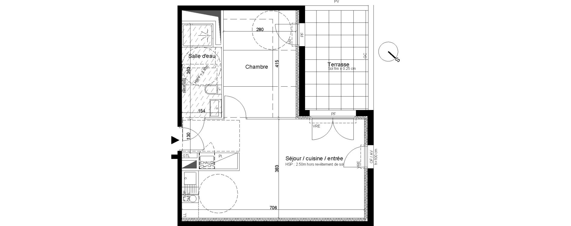 Appartement T2 de 43,37 m2 &agrave; Cenon Bas cenon - cours verdun - testaud