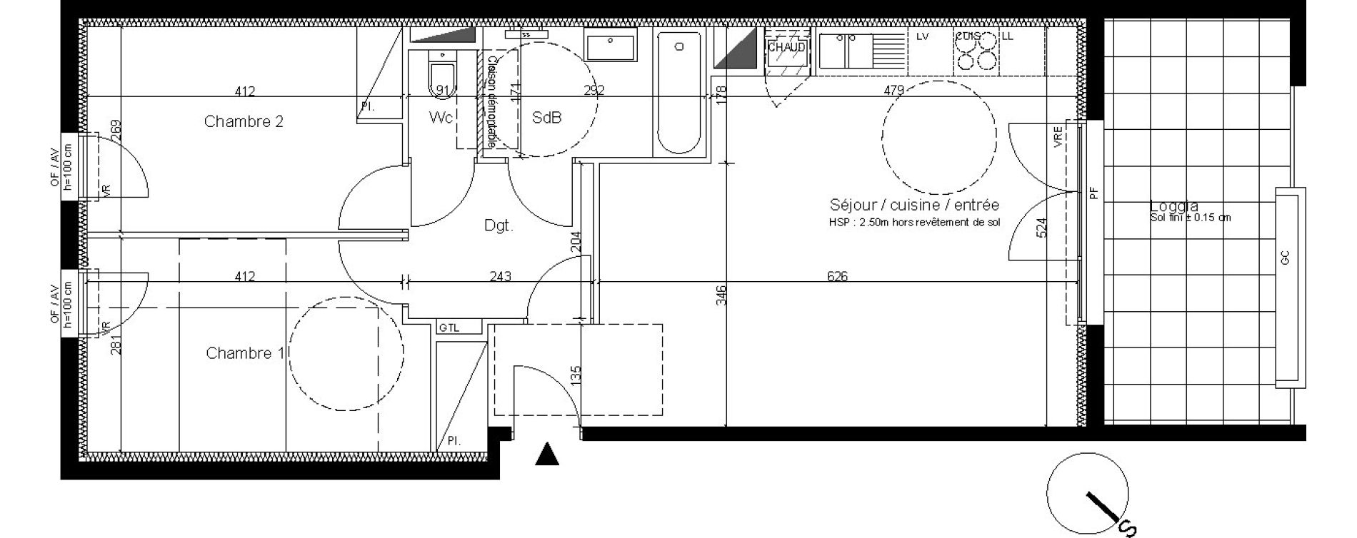 Appartement T3 de 67,48 m2 &agrave; Cenon Bas cenon - cours verdun - testaud