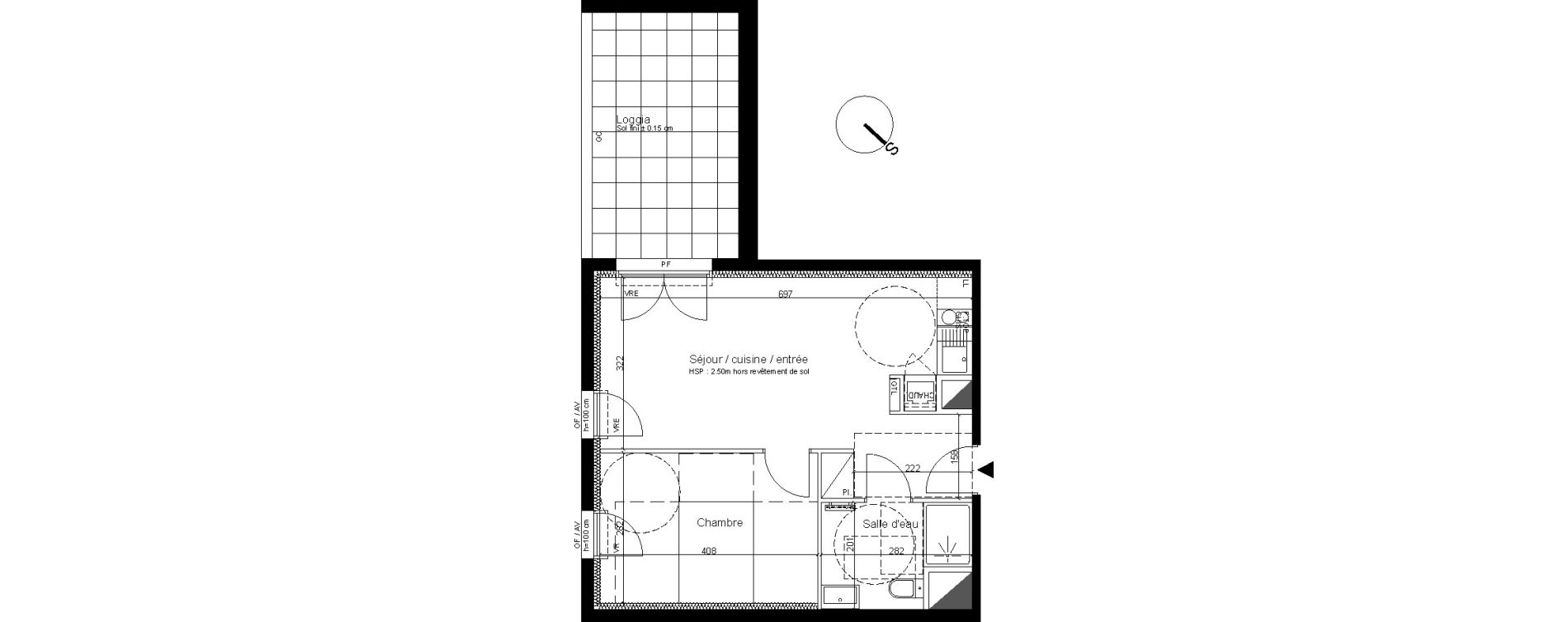 Appartement T2 de 40,86 m2 &agrave; Cenon Bas cenon - cours verdun - testaud