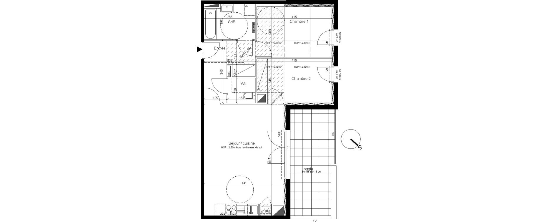Appartement T3 de 63,03 m2 &agrave; Cenon Bas cenon - cours verdun - testaud