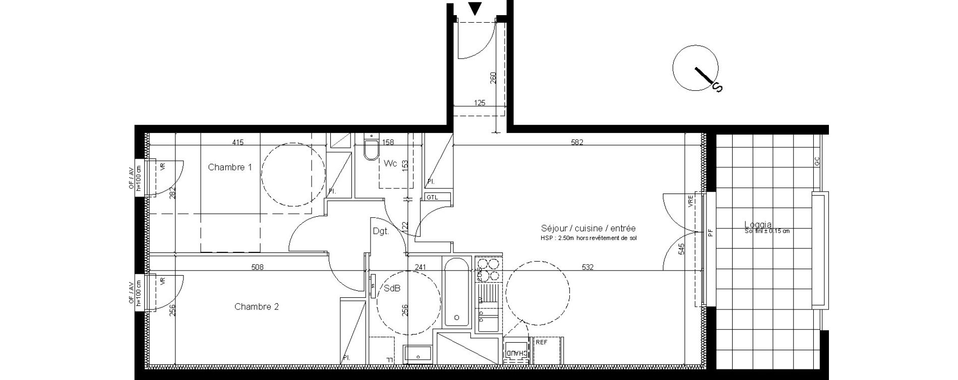 Appartement T3 de 70,77 m2 &agrave; Cenon Bas cenon - cours verdun - testaud