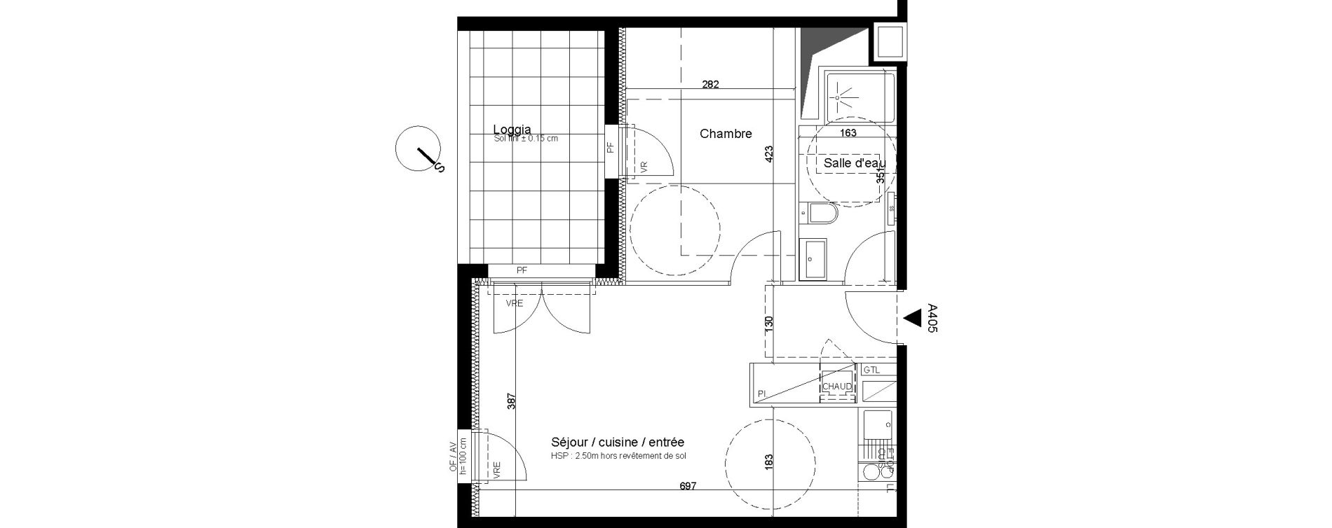 Appartement T2 de 43,72 m2 &agrave; Cenon Bas cenon - cours verdun - testaud