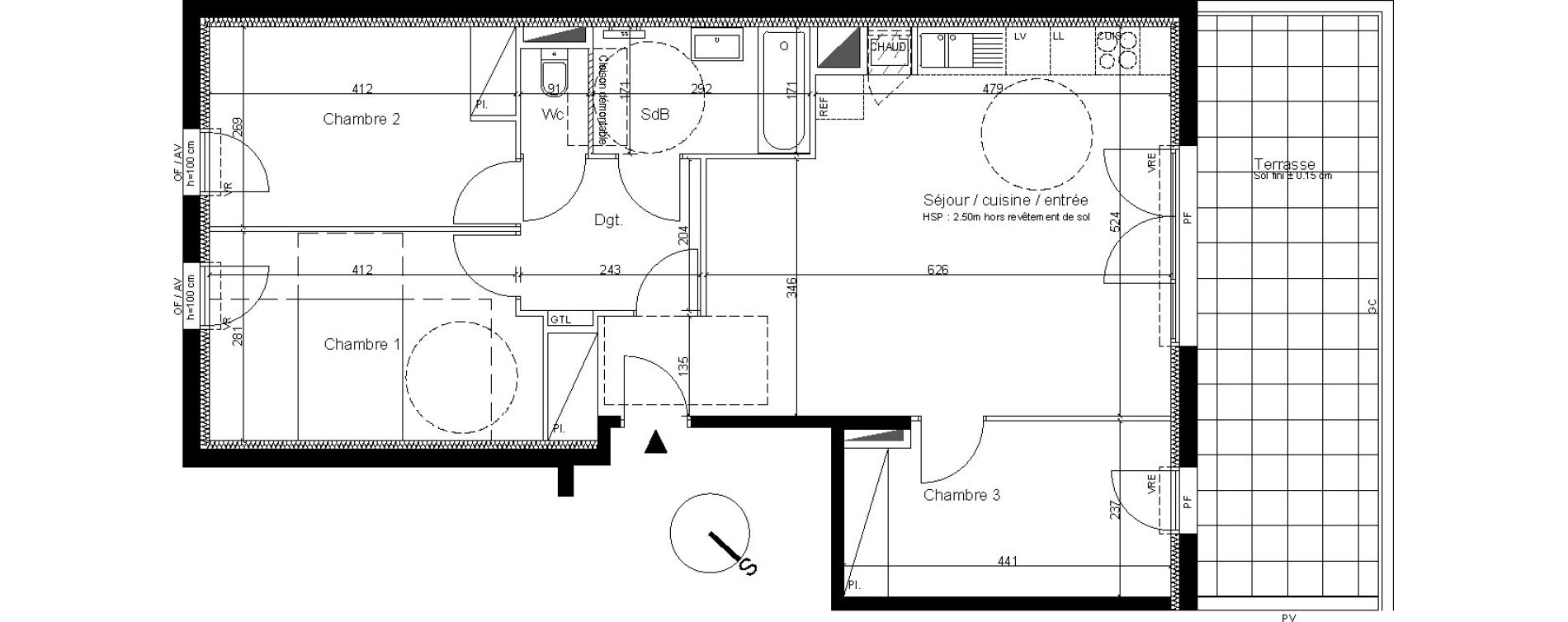 Appartement T4 de 77,69 m2 &agrave; Cenon Bas cenon - cours verdun - testaud