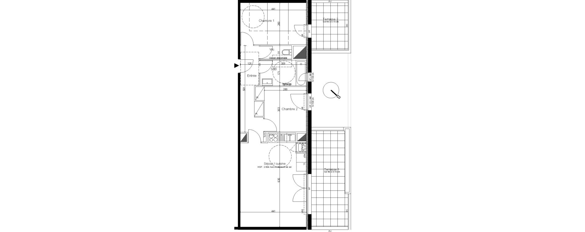 Appartement T3 de 62,82 m2 &agrave; Cenon Bas cenon - cours verdun - testaud