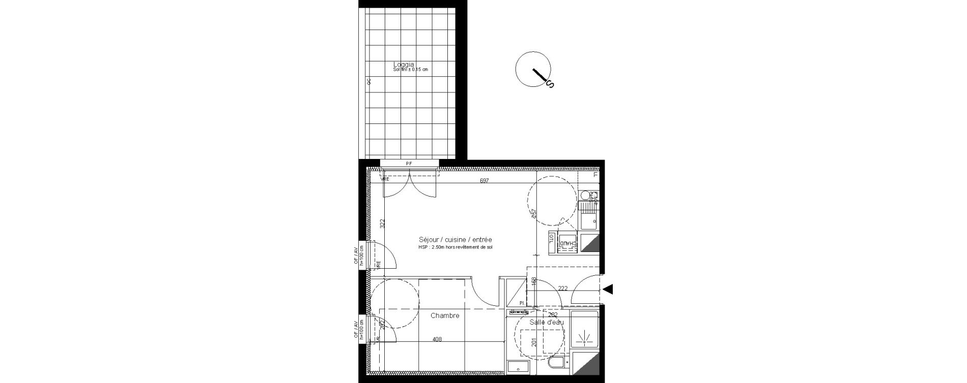 Appartement T2 de 40,85 m2 &agrave; Cenon Bas cenon - cours verdun - testaud