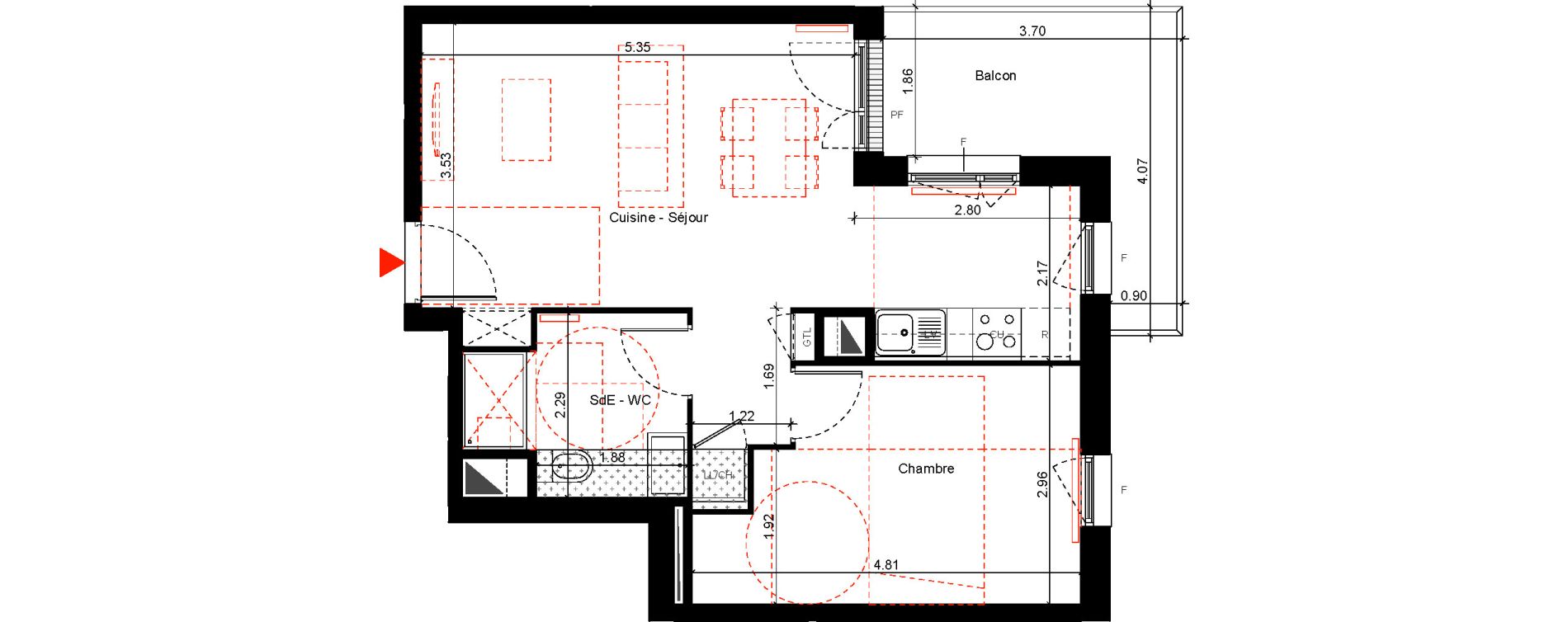 Appartement T2 de 45,00 m2 &agrave; Eysines Cantinolle