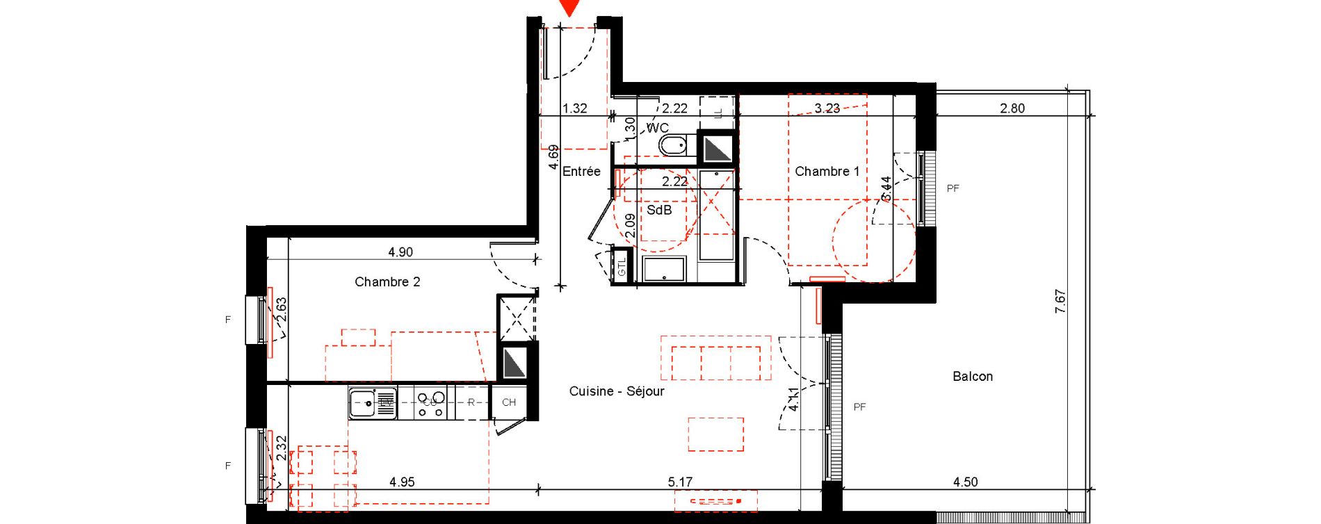 Appartement T3 de 68,62 m2 &agrave; Eysines Cantinolle