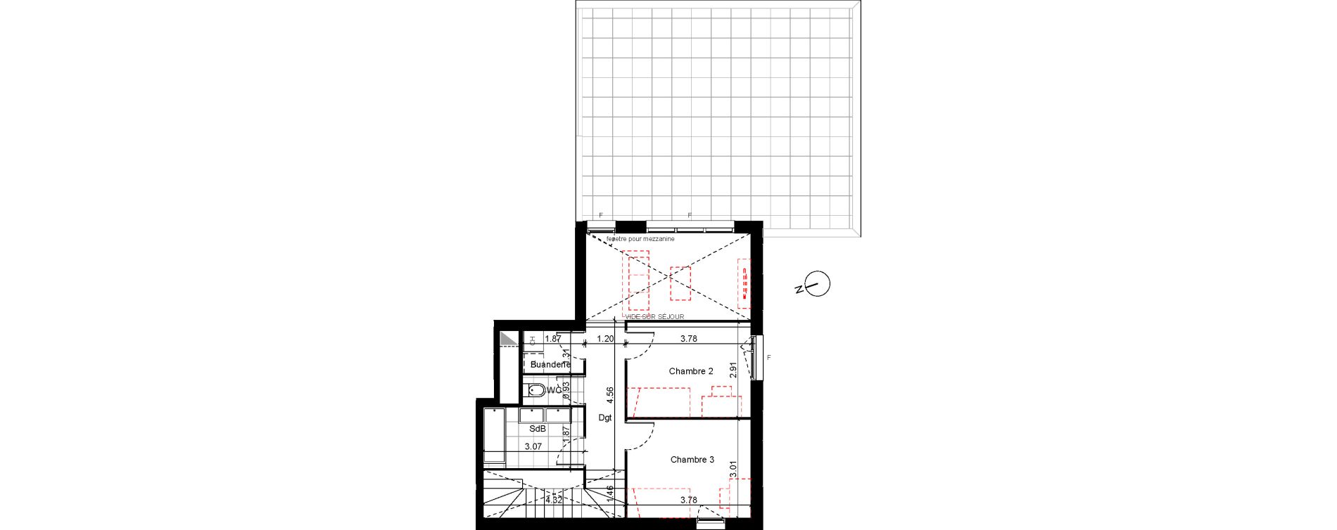 Duplex T4 de 91,28 m2 &agrave; Eysines Cantinolle