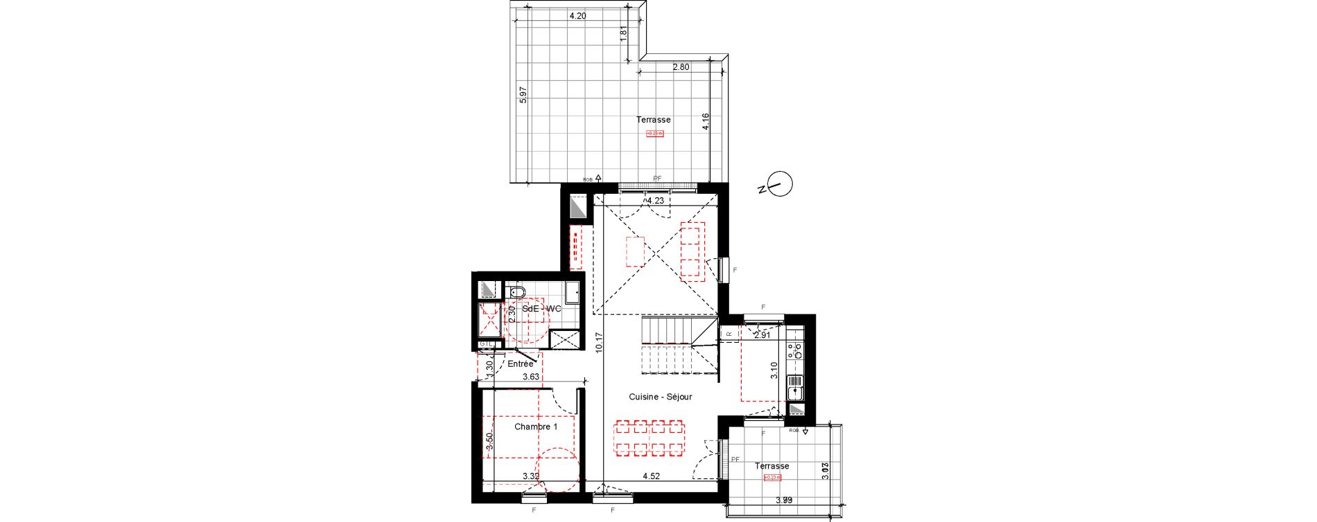 Duplex T5 de 141,13 m2 &agrave; Eysines Cantinolle