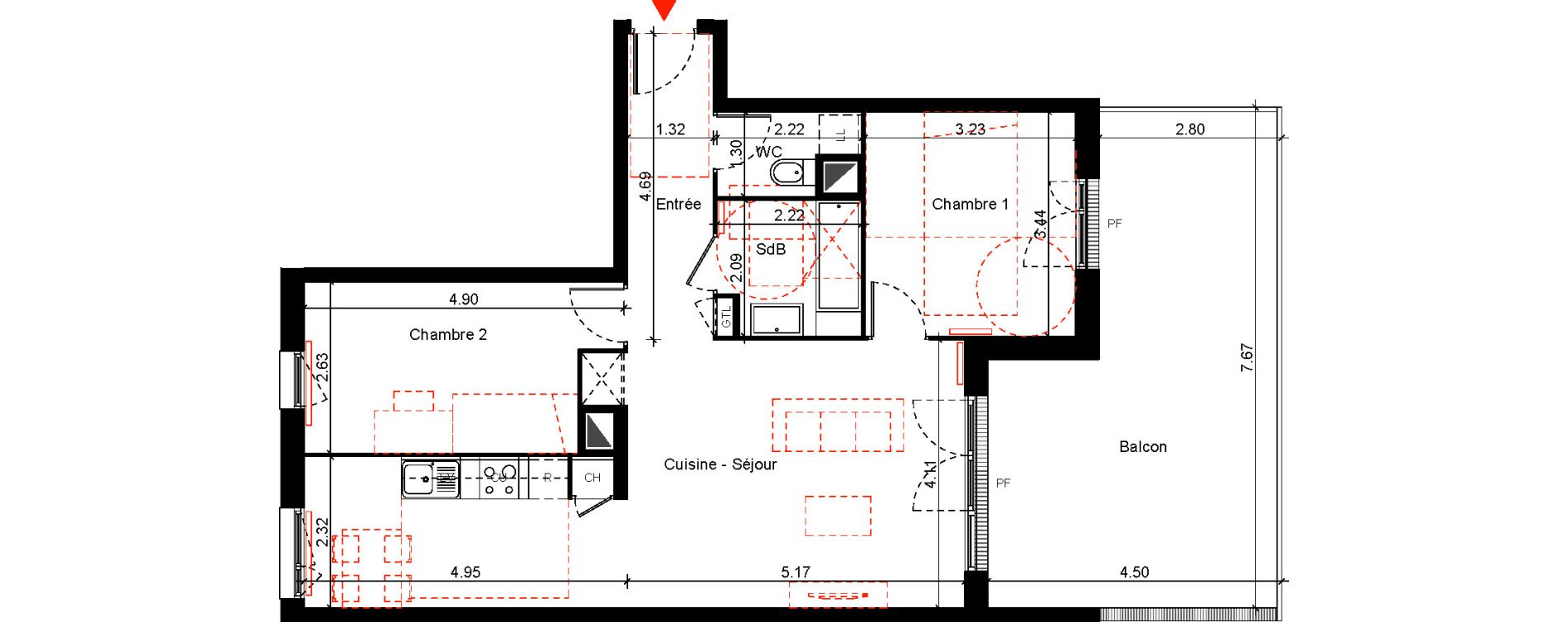 Appartement T3 de 68,62 m2 &agrave; Eysines Cantinolle