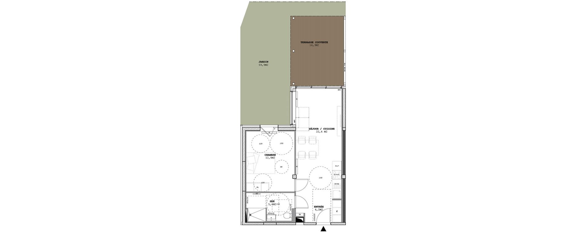 Appartement T2 de 45,10 m2 &agrave; Eysines Centre