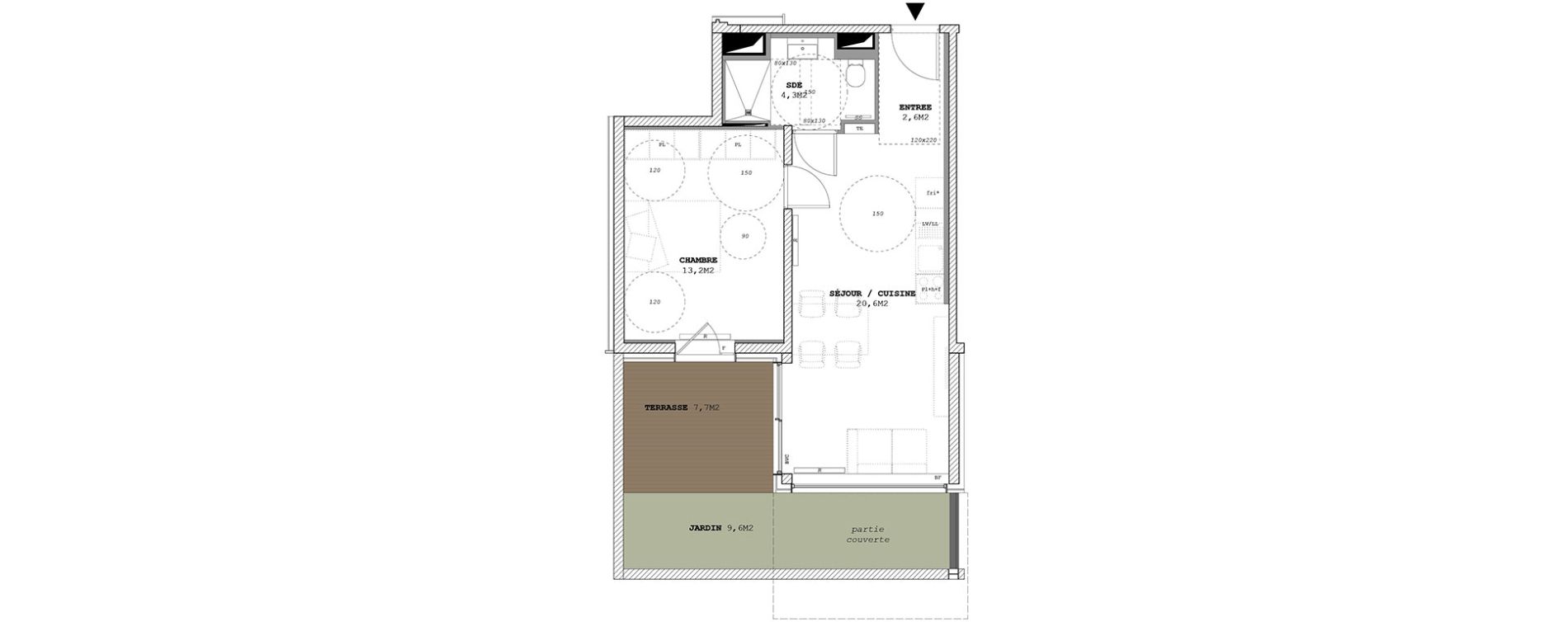 Appartement T2 de 40,70 m2 &agrave; Eysines Centre