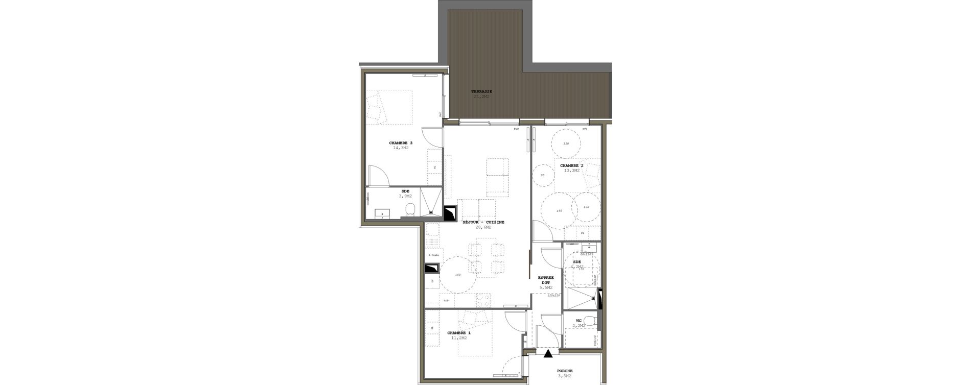 Appartement T4 de 83,20 m2 à Eysines Centre