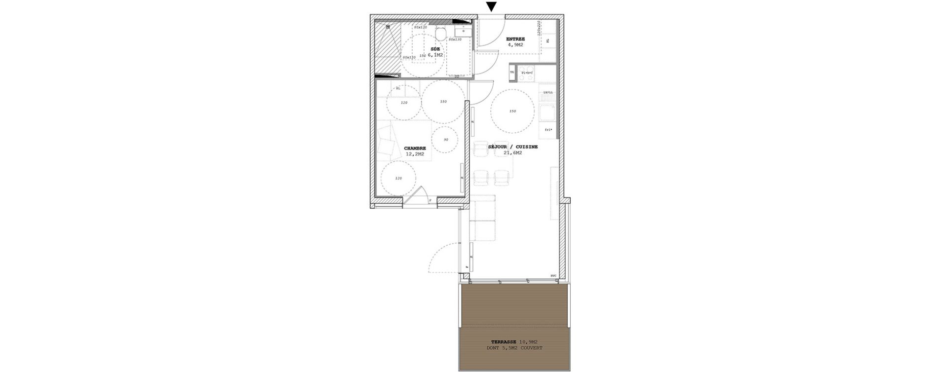 Appartement T2 de 44,80 m2 &agrave; Eysines Centre