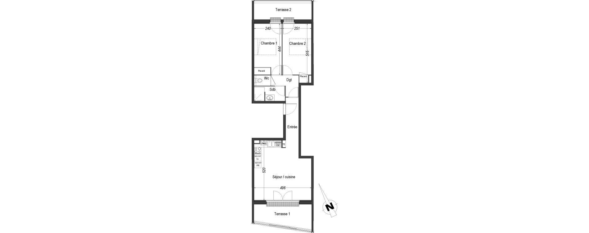 Appartement T3 de 58,50 m2 &agrave; Eysines Centre