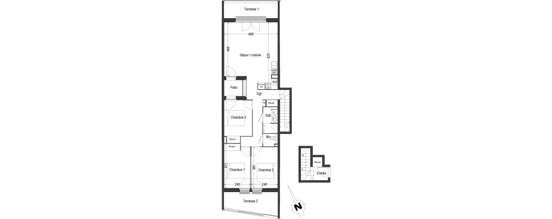 Appartement T3 bis de 71,92 m2 &agrave; Eysines Centre