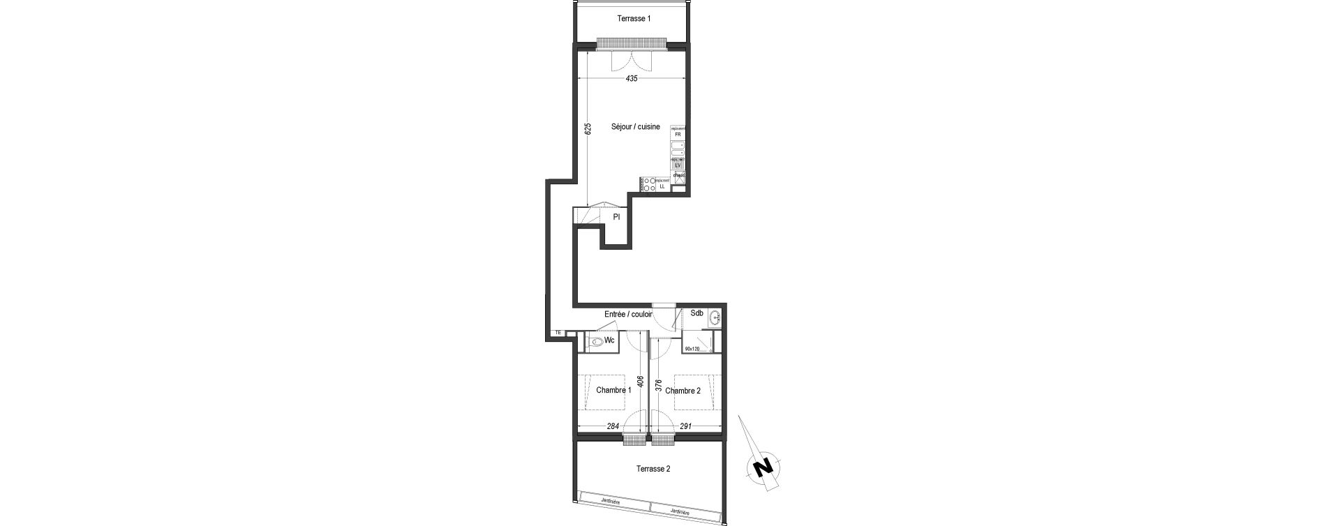 Appartement T3 de 61,18 m2 &agrave; Eysines Centre