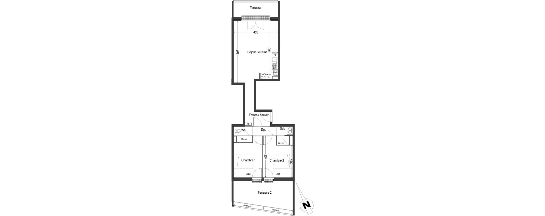 Appartement T3 de 58,97 m2 &agrave; Eysines Centre