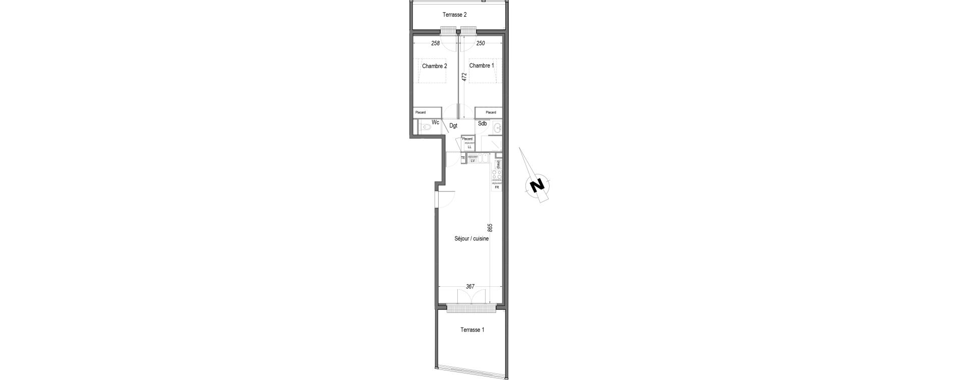 Appartement T3 de 62,00 m2 &agrave; Eysines Centre