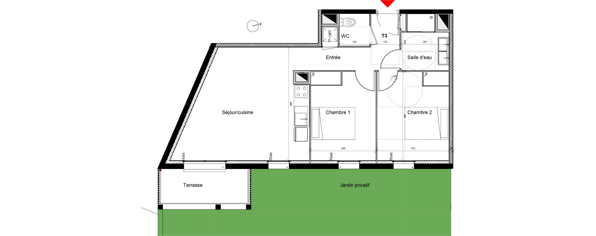 Appartement T3 de 59,20 m2 &agrave; Eysines Centre