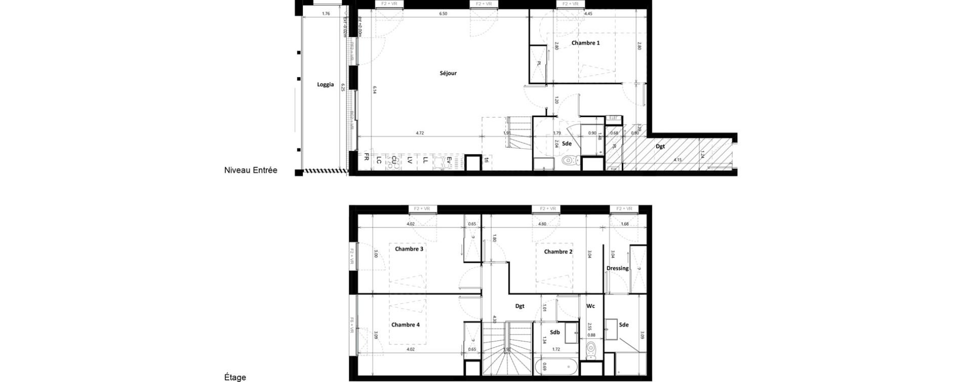Duplex T5 de 133,55 m2 &agrave; Floirac Zac garonne eiffel