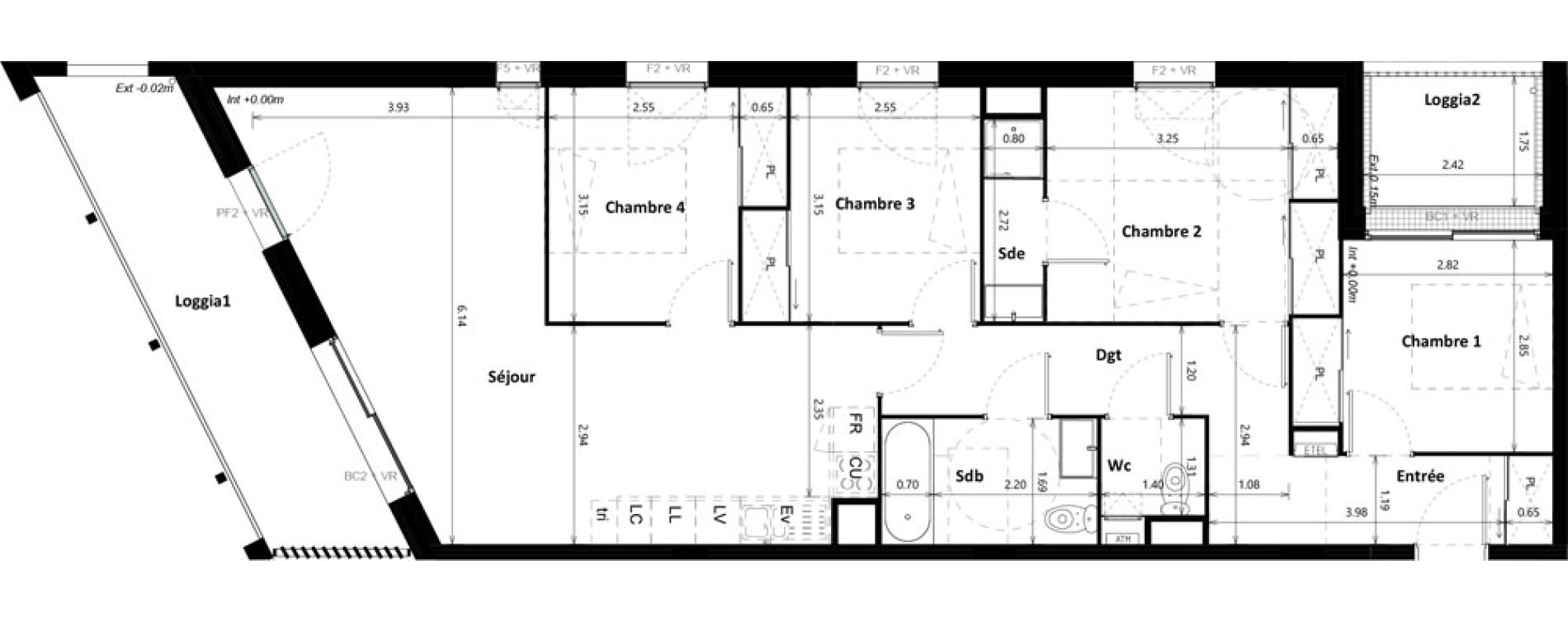 Appartement T5 de 94,16 m2 &agrave; Floirac Zac garonne eiffel
