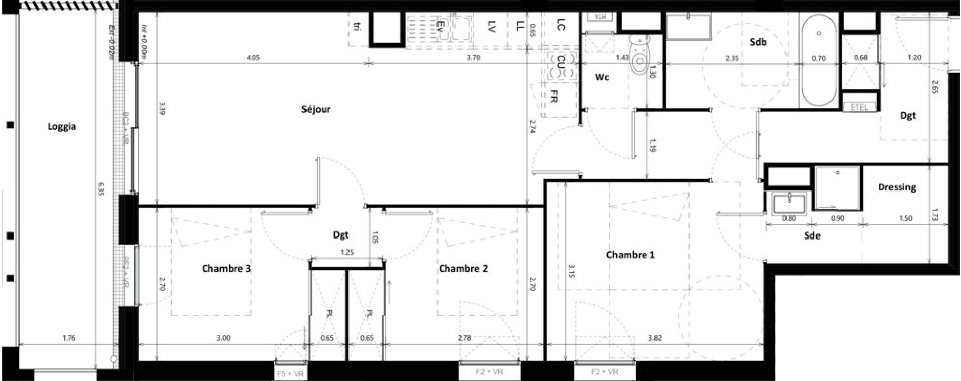 Appartement T4 de 80,43 m2 &agrave; Floirac Zac garonne eiffel