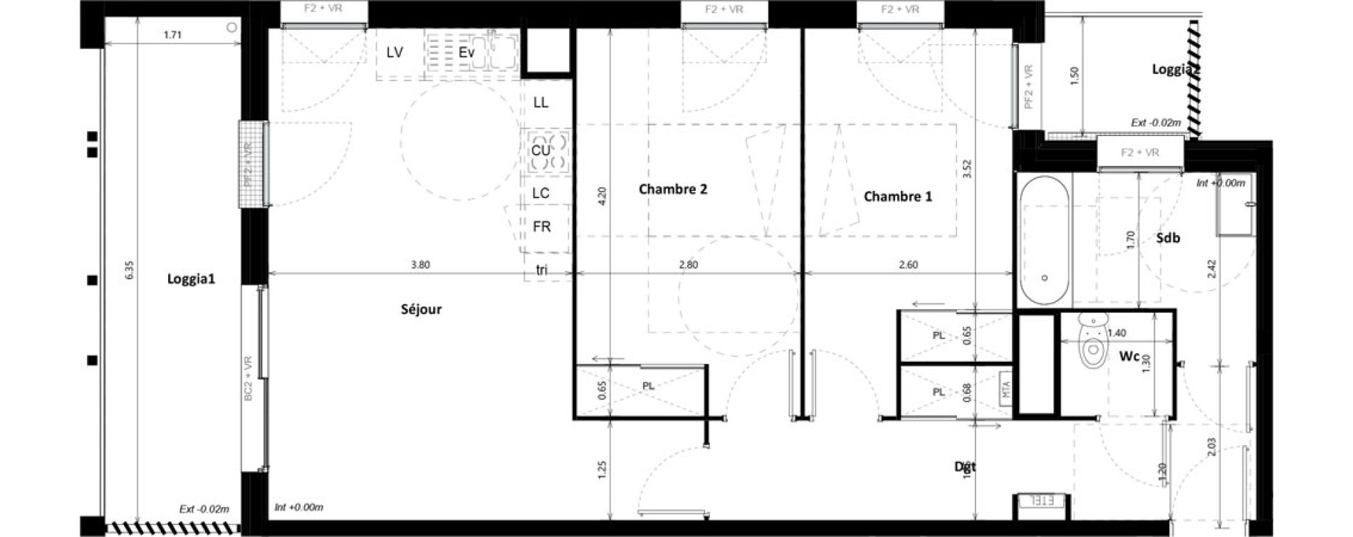 Appartement T3 de 69,30 m2 &agrave; Floirac Zac garonne eiffel