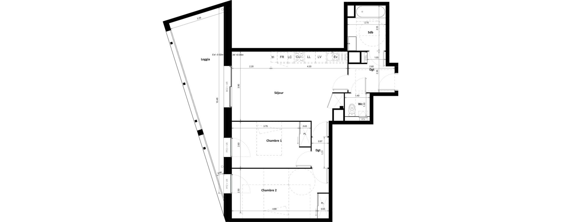 Appartement T3 de 67,54 m2 &agrave; Floirac Zac garonne eiffel