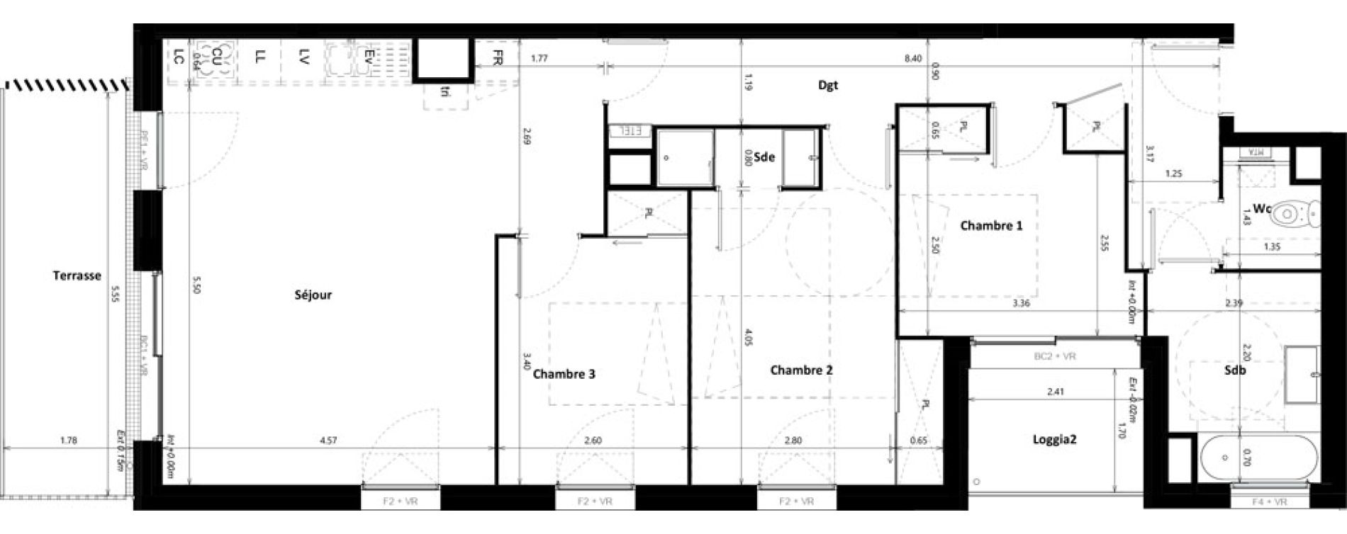 Appartement T4 de 88,10 m2 &agrave; Floirac Zac garonne eiffel