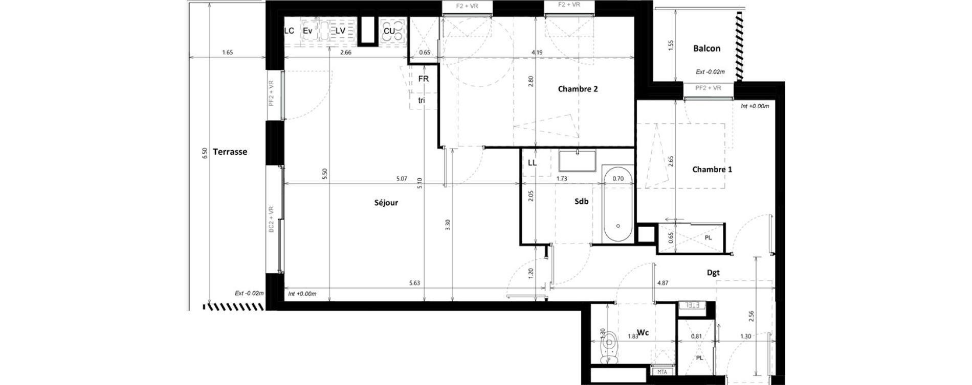 Appartement T3 de 65,29 m2 &agrave; Floirac Zac garonne eiffel