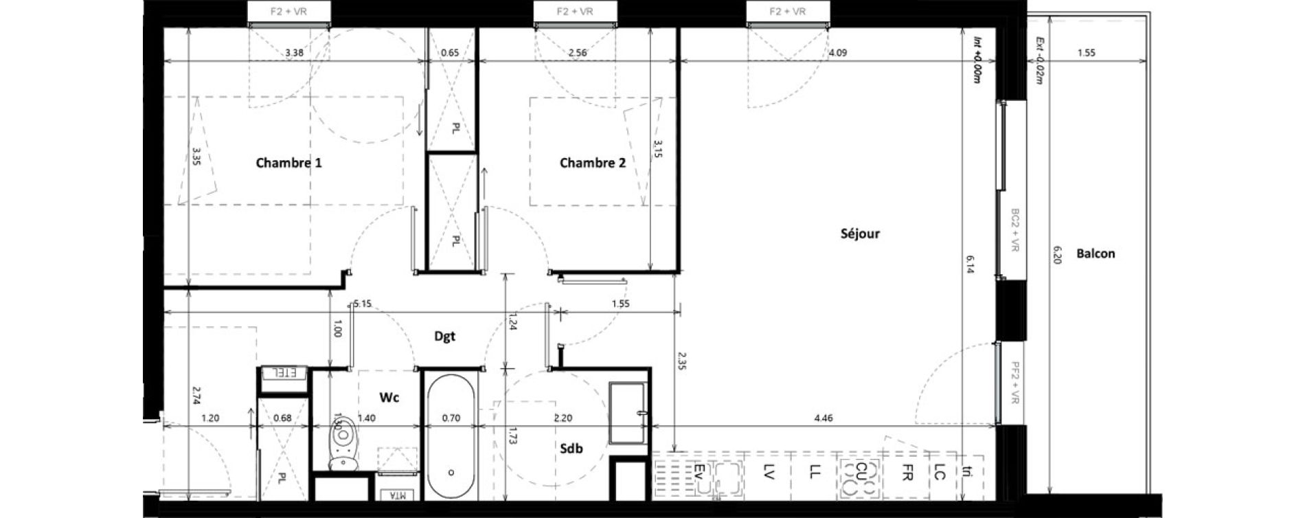 Appartement T3 de 65,78 m2 &agrave; Floirac Zac garonne eiffel