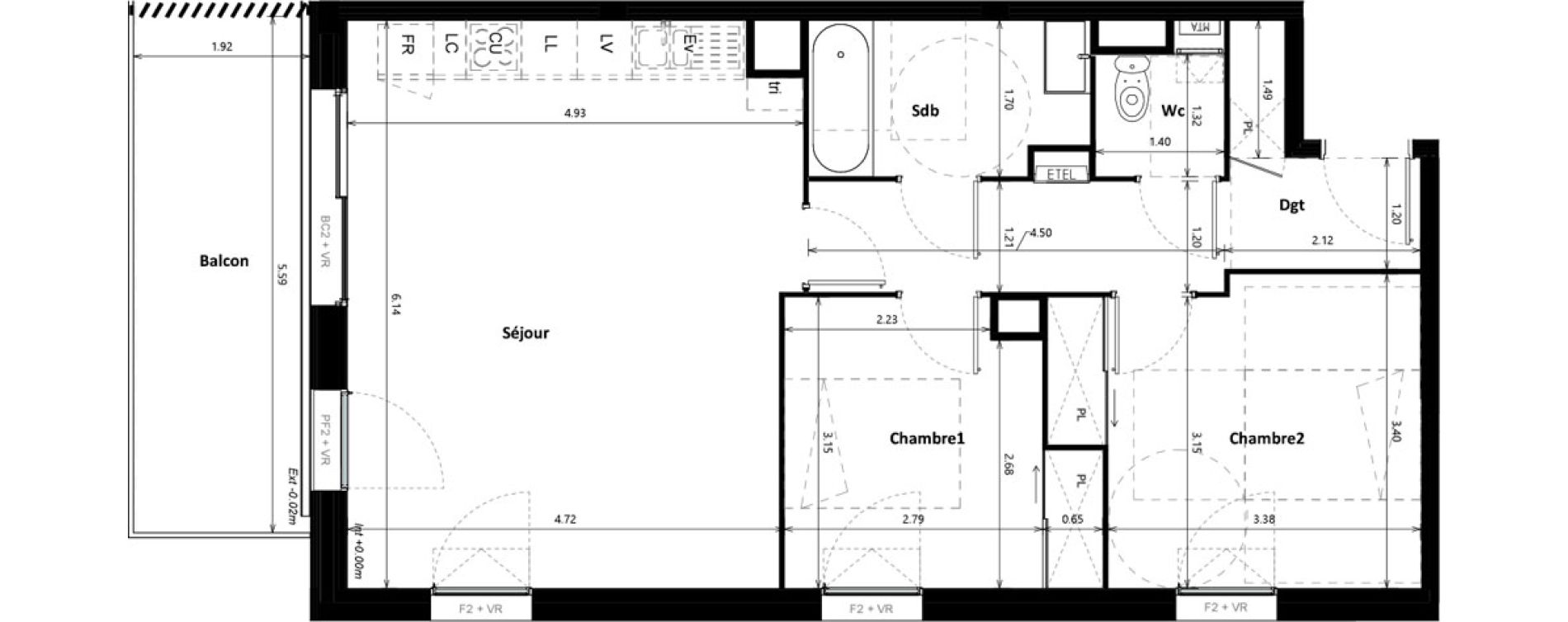 Appartement T3 de 68,26 m2 &agrave; Floirac Zac garonne eiffel