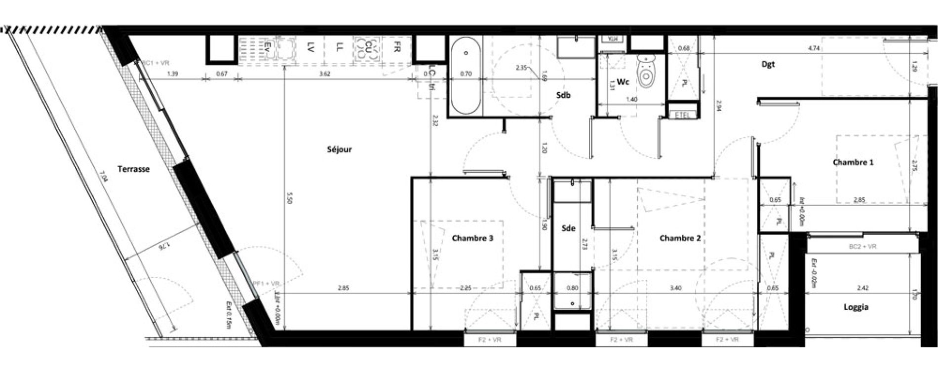 Appartement T4 de 85,35 m2 &agrave; Floirac Zac garonne eiffel