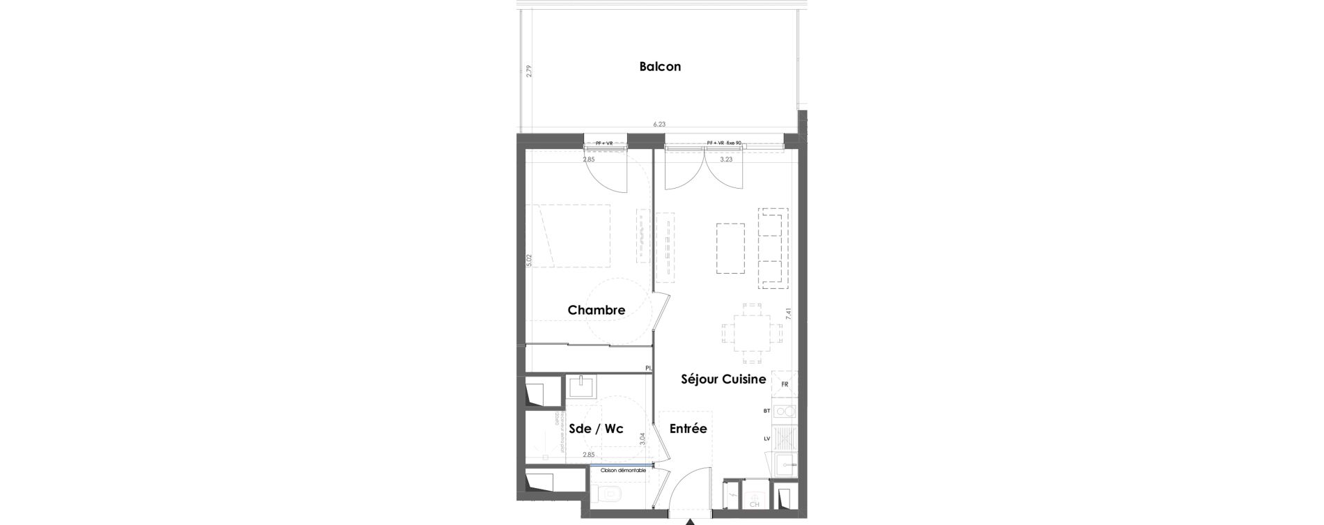 Appartement T2 de 46,19 m2 &agrave; Floirac La souys