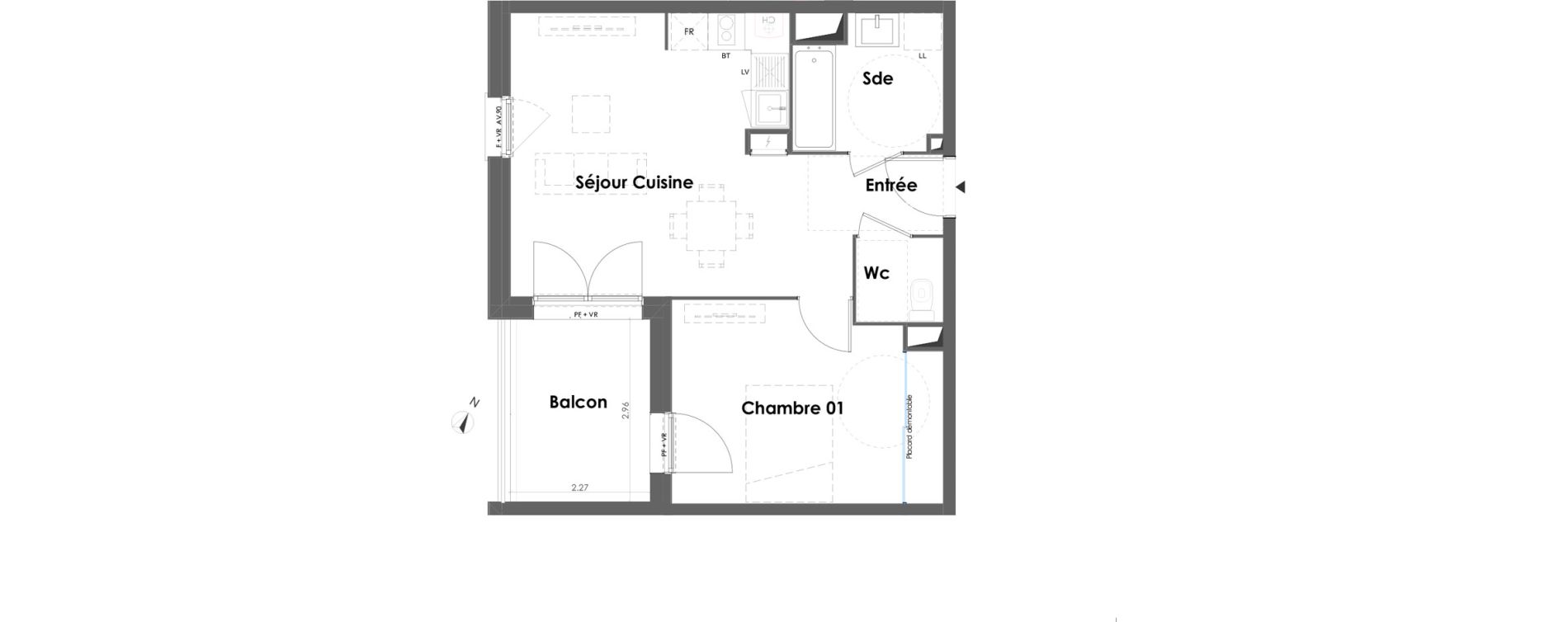 Appartement T2 de 45,88 m2 &agrave; Floirac La souys
