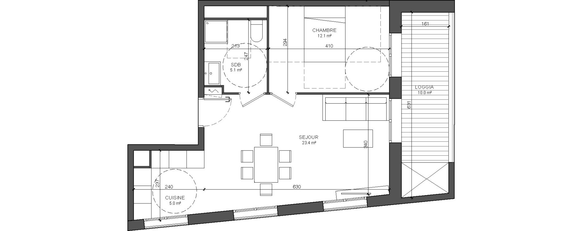 Appartement T2 de 45,60 m2 &agrave; Floirac Floirac lib&eacute;ration