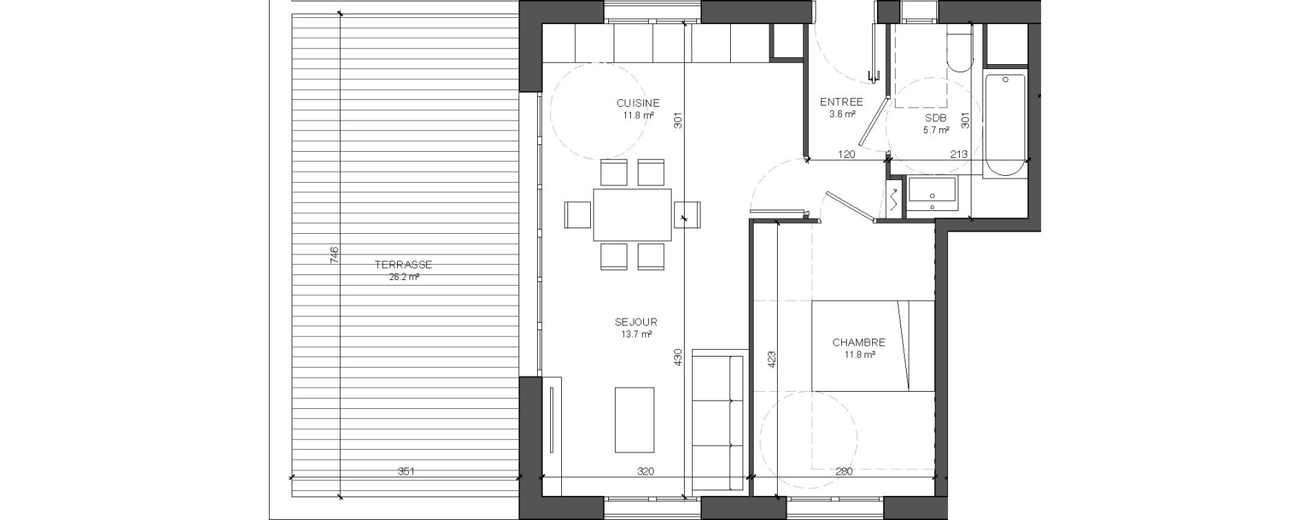 Appartement T2 de 46,60 m2 &agrave; Floirac Floirac lib&eacute;ration