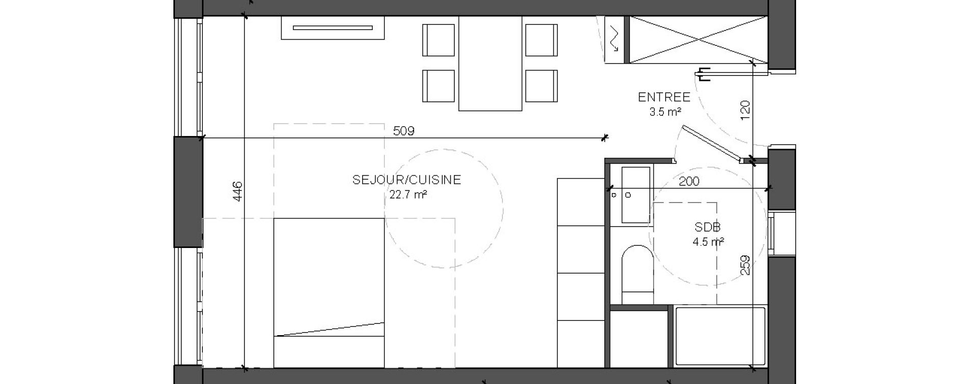 Appartement T1 de 30,70 m2 &agrave; Floirac Floirac lib&eacute;ration
