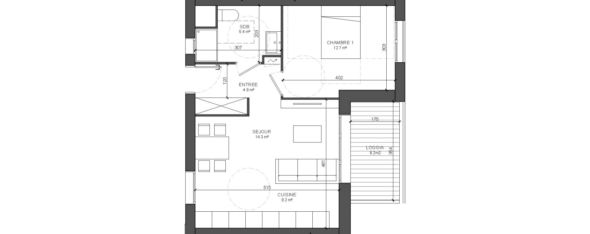 Appartement T2 de 45,50 m2 &agrave; Floirac Floirac lib&eacute;ration