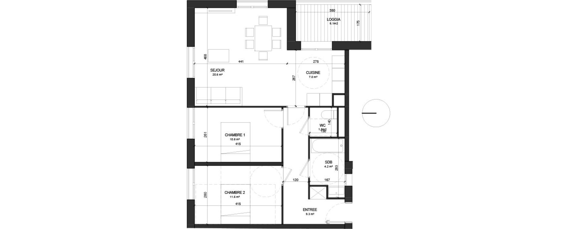 Appartement T3 de 65,30 m2 &agrave; Floirac Floirac lib&eacute;ration
