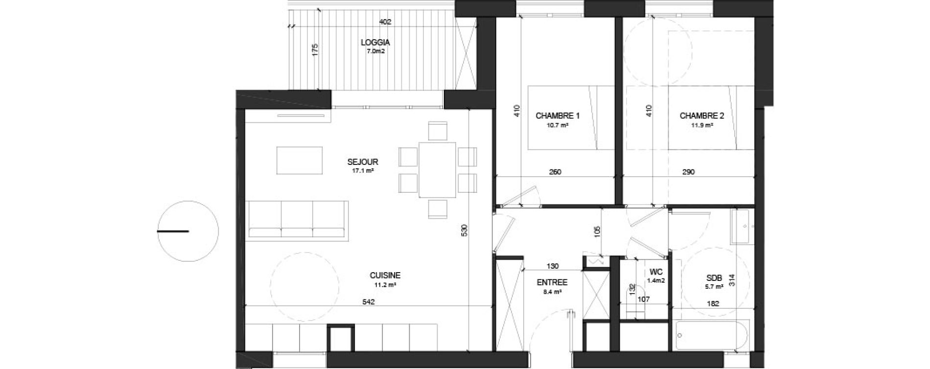 Appartement T3 de 66,40 m2 &agrave; Floirac Floirac lib&eacute;ration