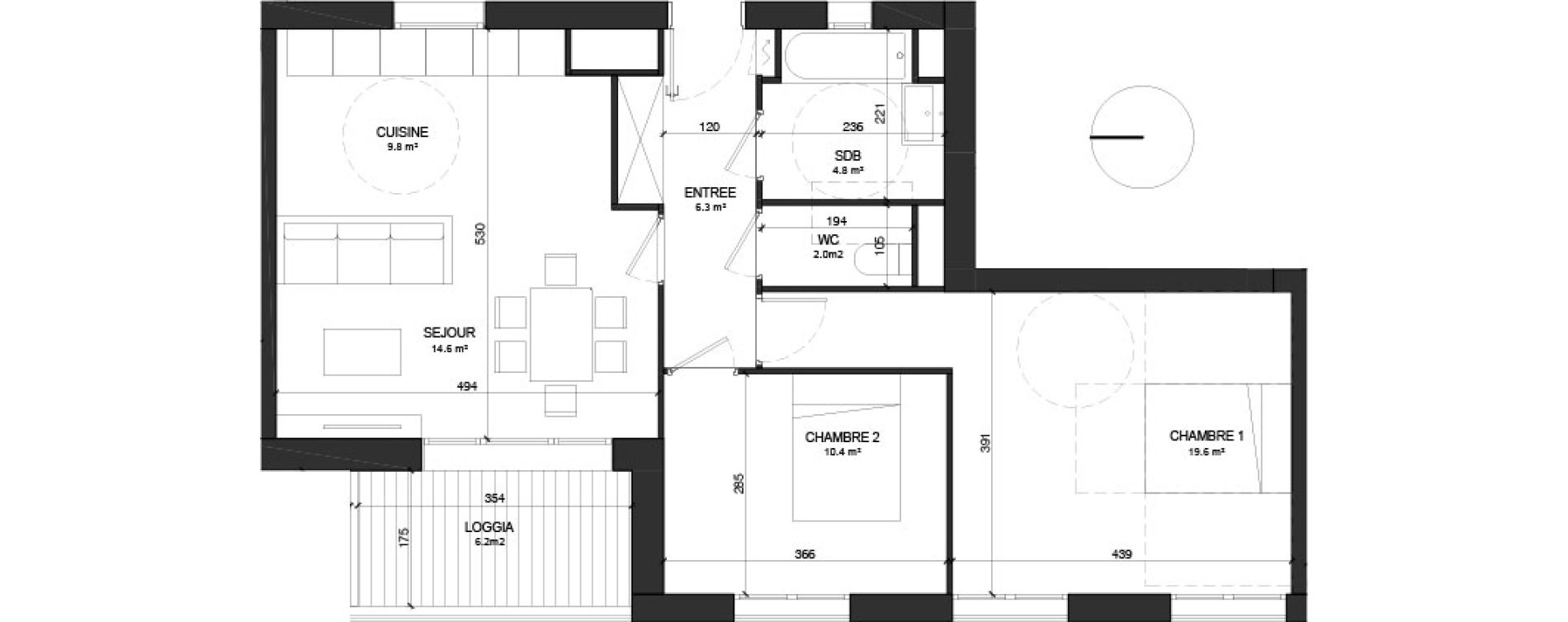 Appartement T3 de 67,50 m2 &agrave; Floirac Floirac lib&eacute;ration