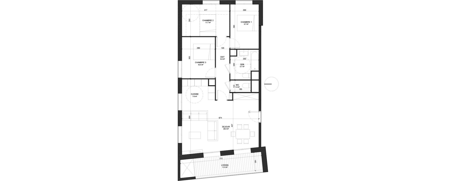 Appartement T4 de 82,50 m2 &agrave; Floirac Floirac lib&eacute;ration