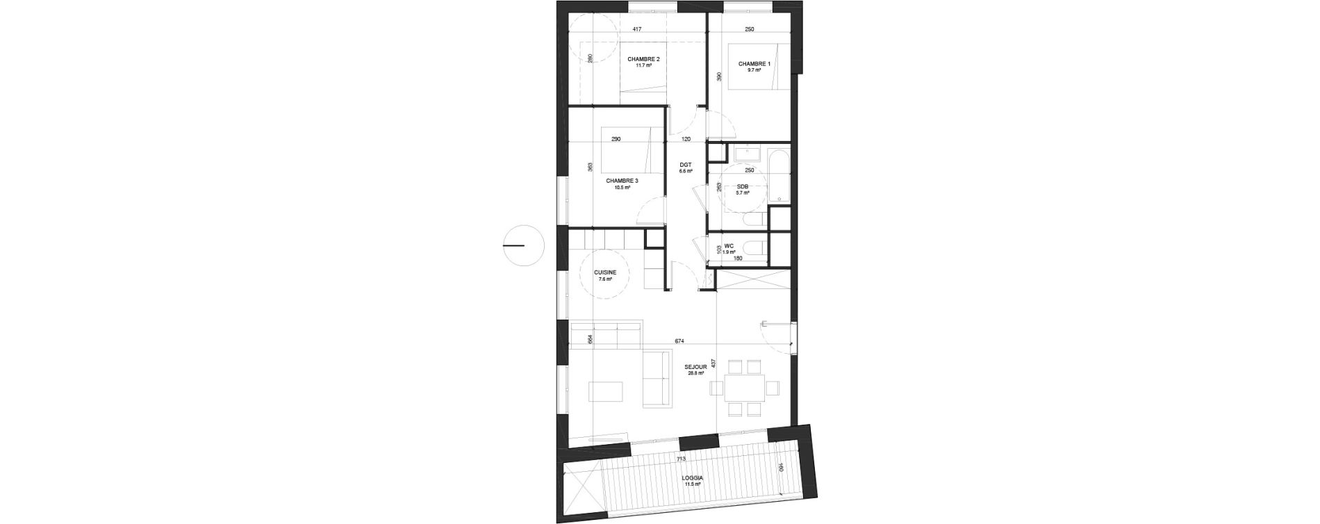 Appartement T4 de 82,50 m2 &agrave; Floirac Floirac lib&eacute;ration