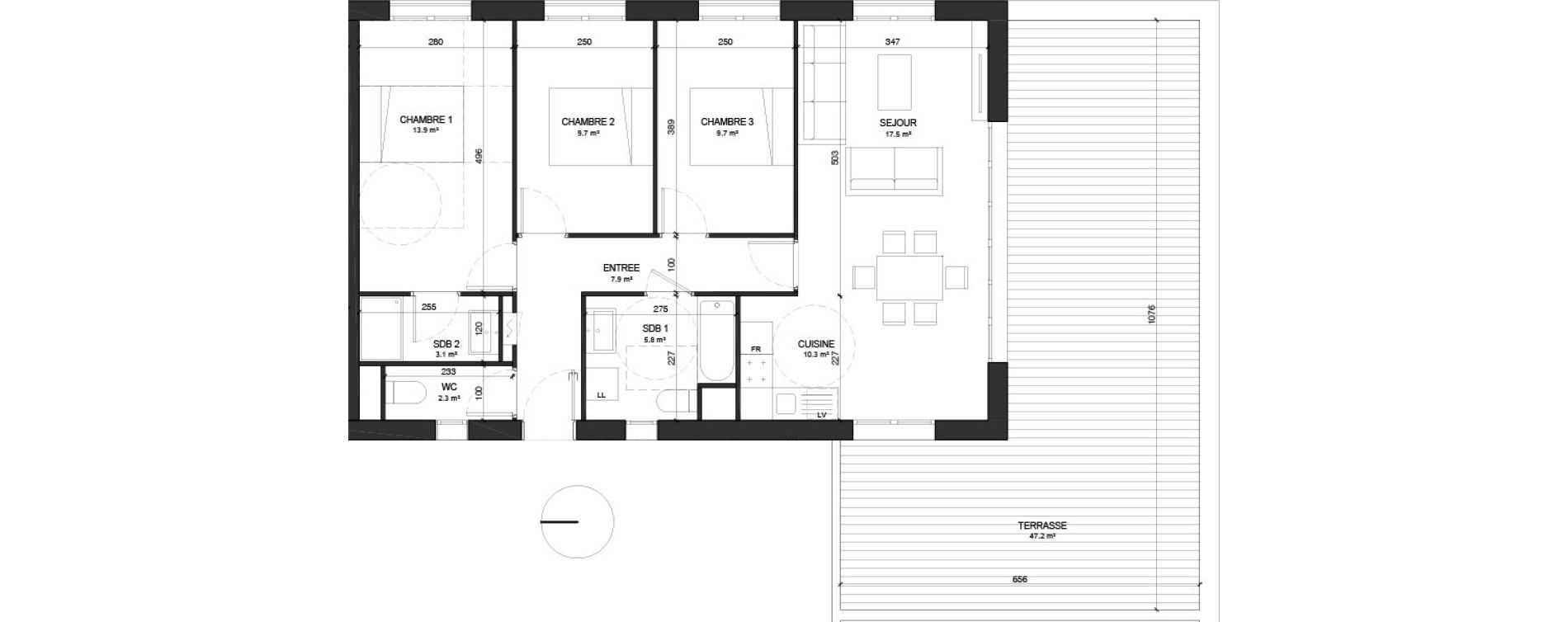 Appartement T4 de 80,10 m2 &agrave; Floirac Floirac lib&eacute;ration
