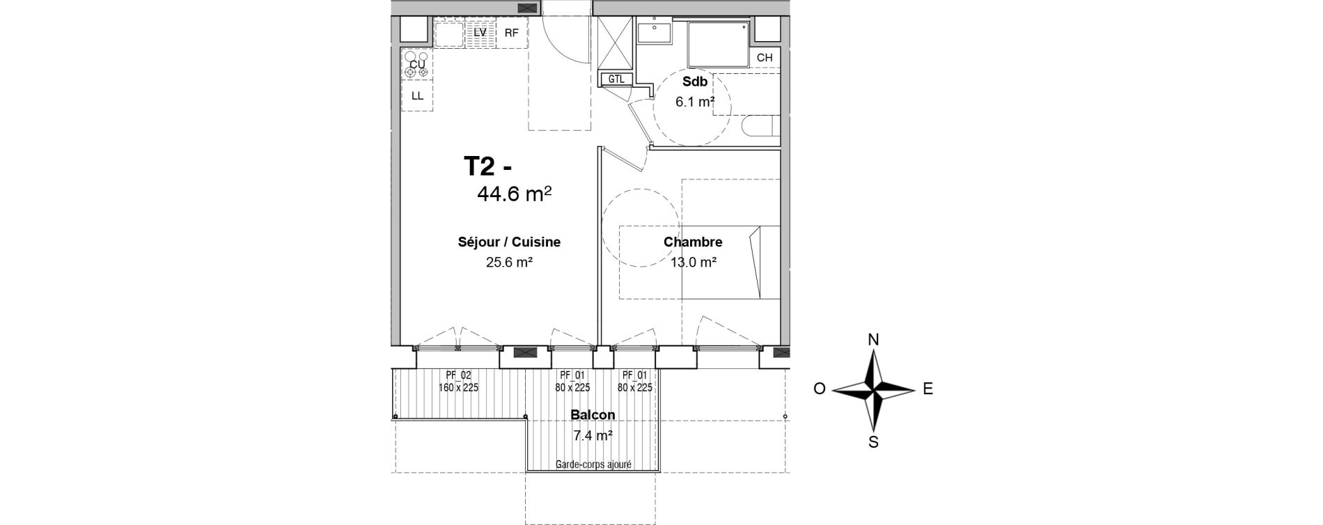 Appartement T2 de 44,60 m2 &agrave; Floirac Floirac lib&eacute;ration