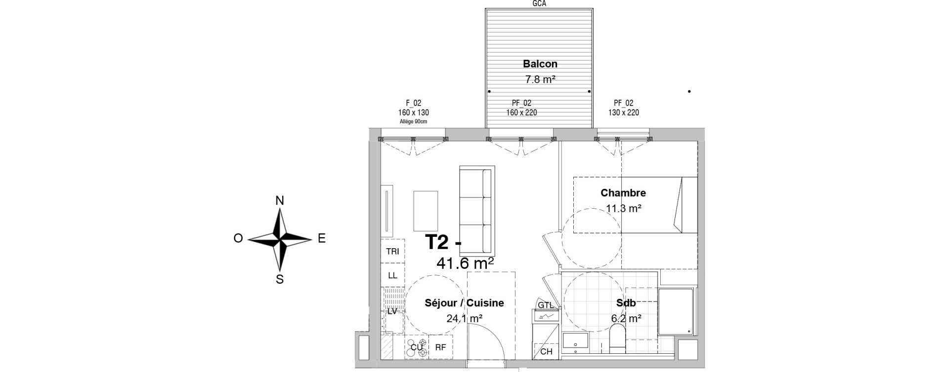 Appartement T2 de 41,50 m2 &agrave; Floirac Floirac lib&eacute;ration